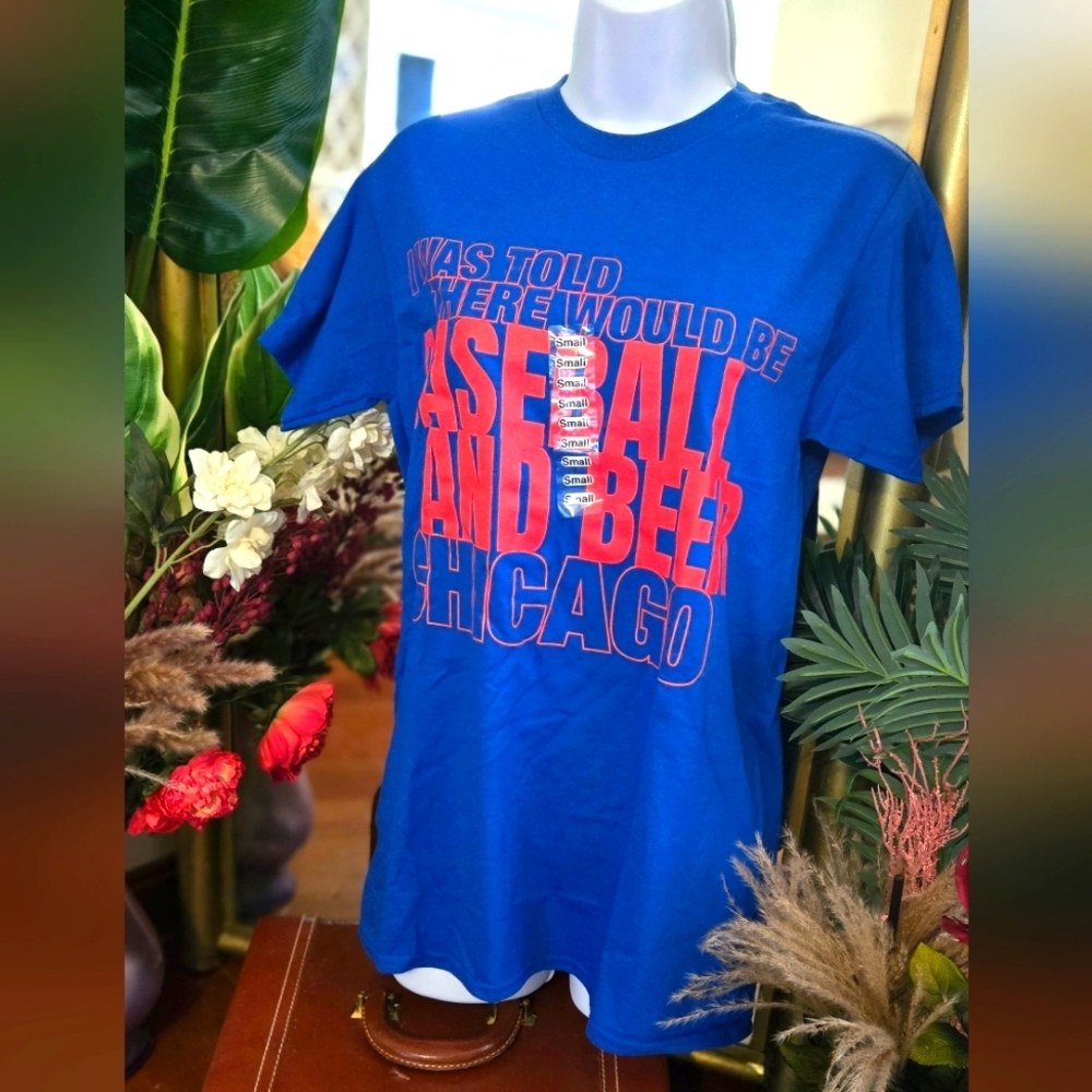 NEW Cubs Beer Mens Baseball Tee